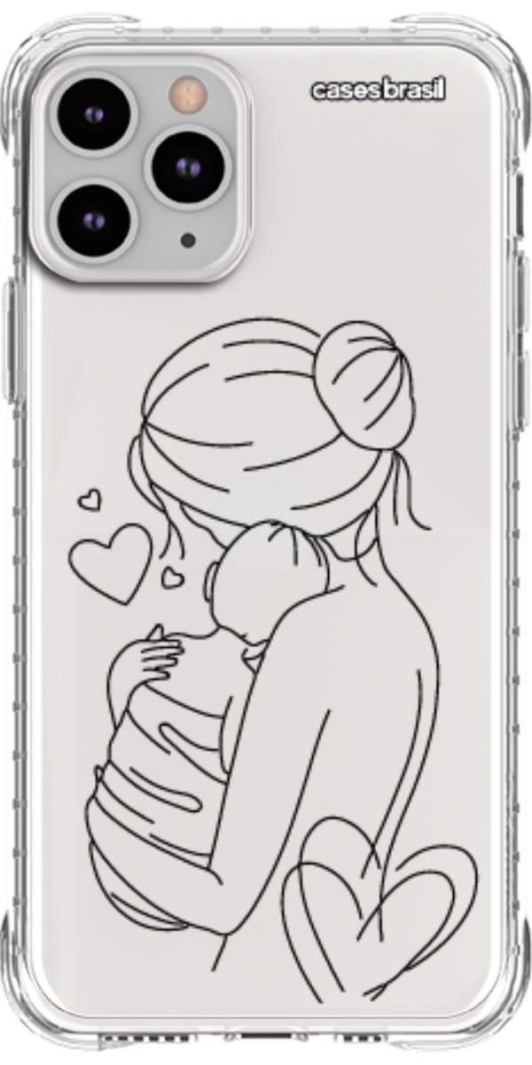 Capinha para Celular Traços de Amor Mãe e Bebê