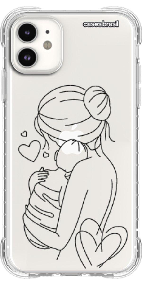 Capinha para Celular Traços de Amor Mãe e Bebê