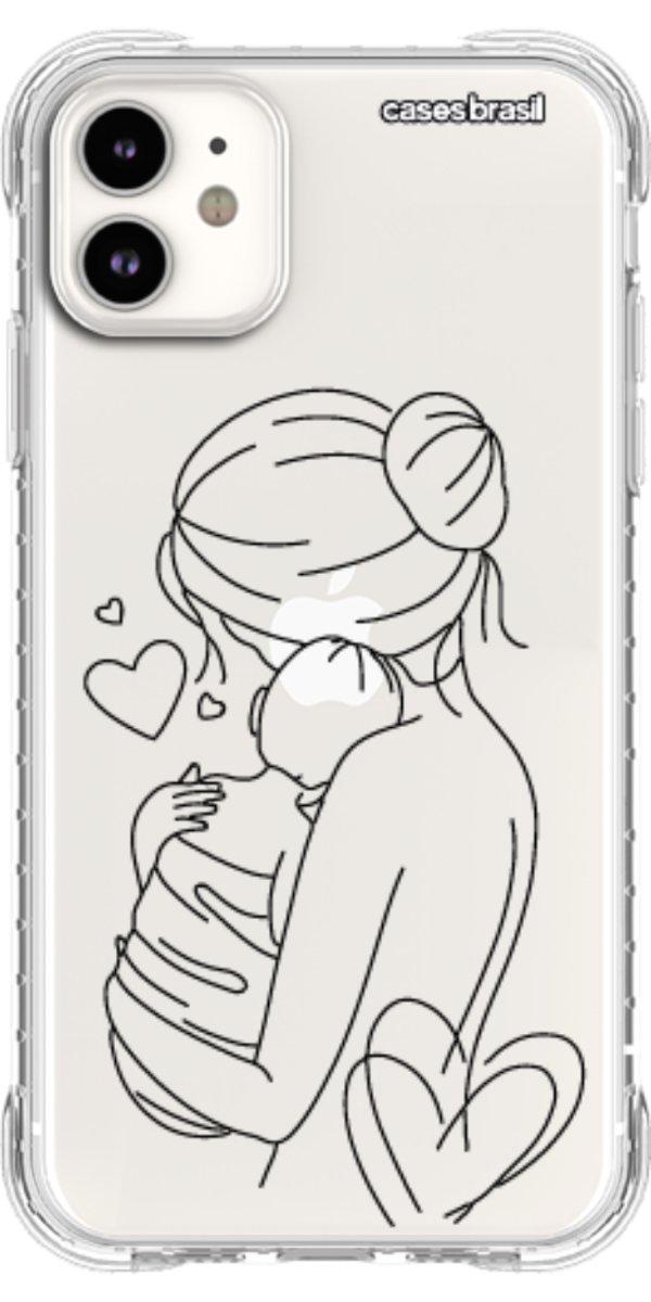 Capinha para Celular Traços de Amor Mãe e Bebê