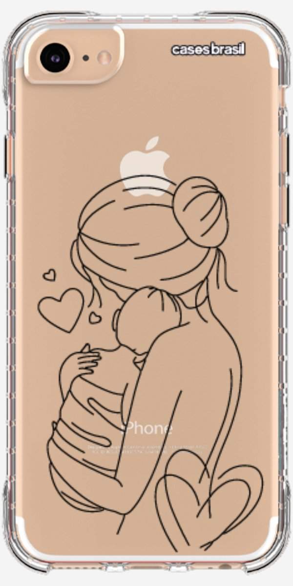 Capinha para Celular Traços de Amor Mãe e Bebê