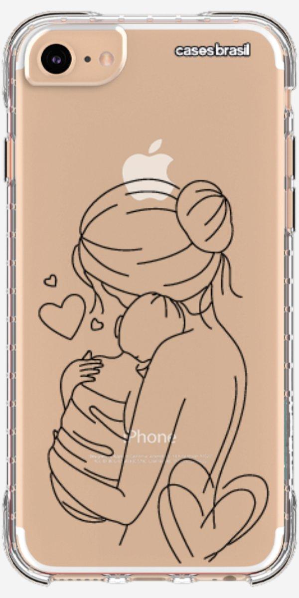 Capinha para Celular Traços de Amor Mãe e Bebê