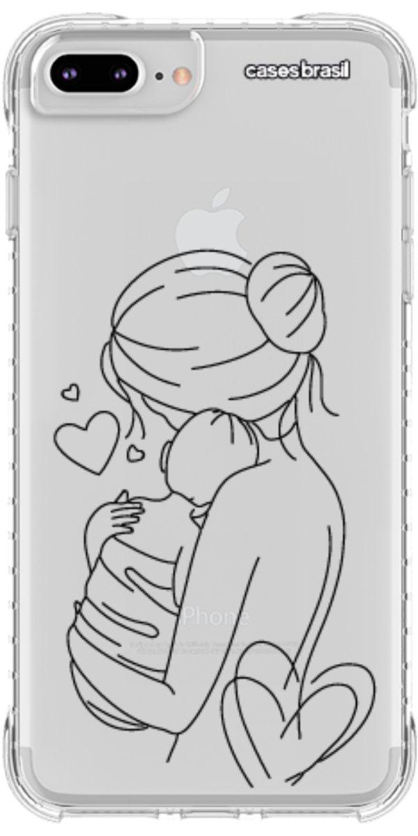 Capinha para Celular Traços de Amor Mãe e Bebê