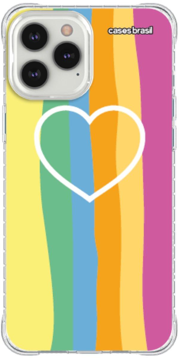 Capinha para Celular Coração delicado Arco-íris Vertical