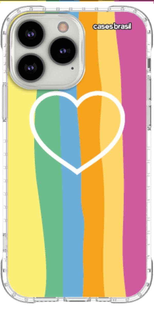 Capinha para Celular Coração delicado Arco-íris Vertical