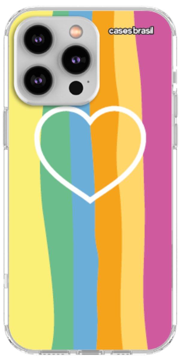 Capinha para Celular Coração delicado Arco-íris Vertical