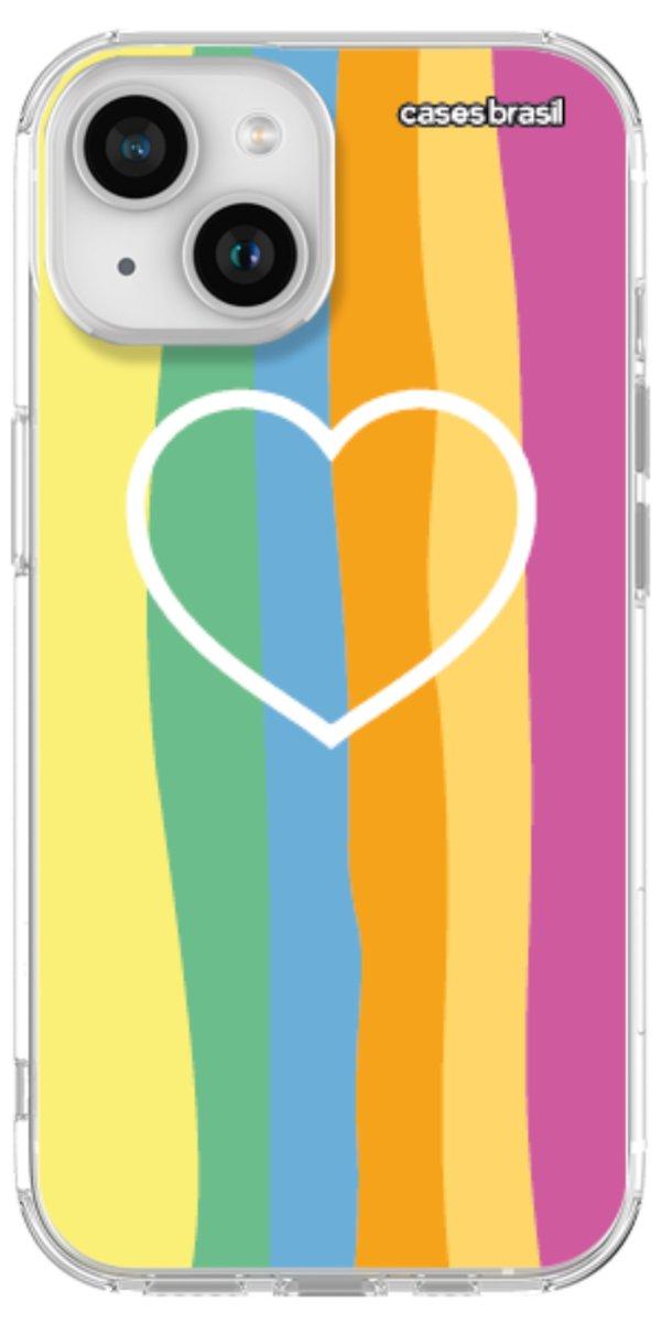 Capinha para Celular Coração delicado Arco-íris Vertical