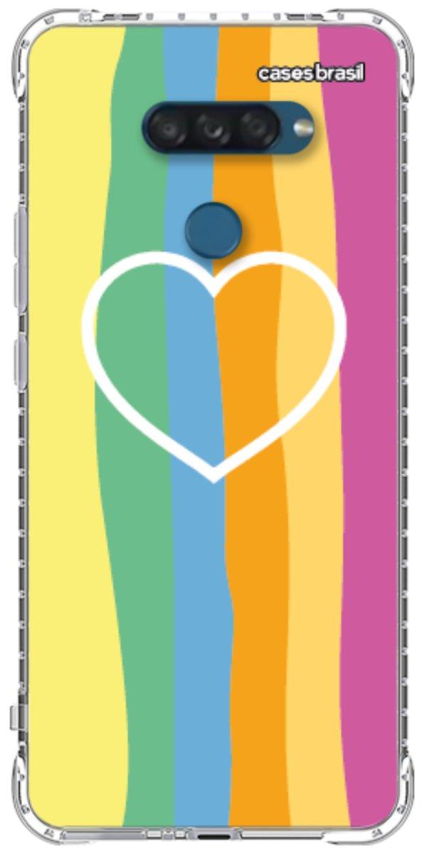 Capinha para Celular Coração delicado Arco-íris Vertical