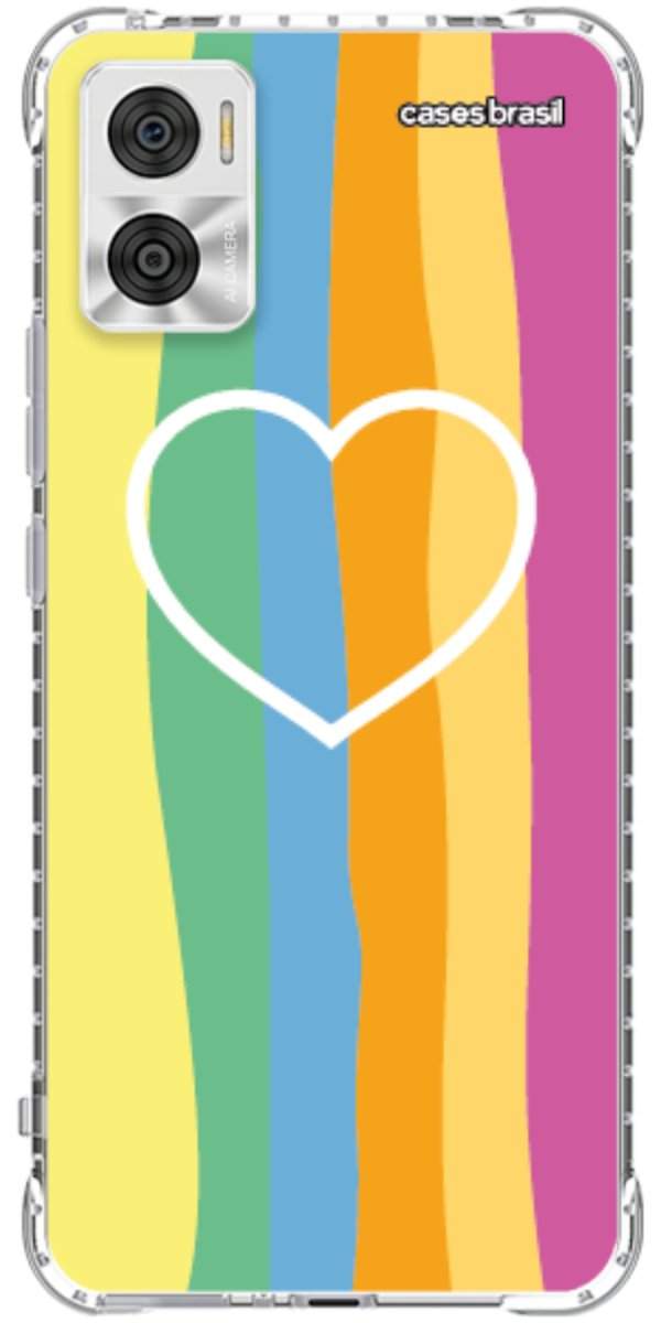 Capinha para Celular Coração delicado Arco-íris Vertical