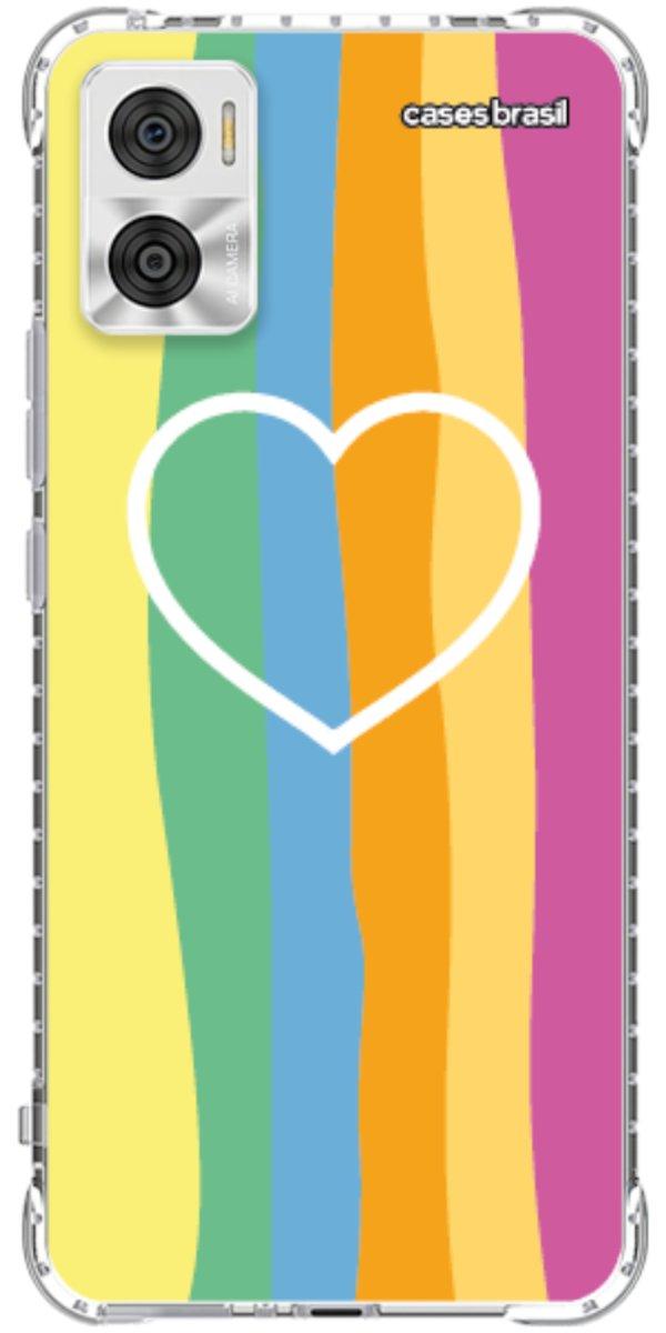 Capinha para Celular Coração delicado Arco-íris Vertical