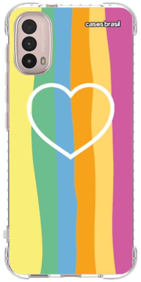 Capinha para Celular Coração delicado Arco-íris Vertical