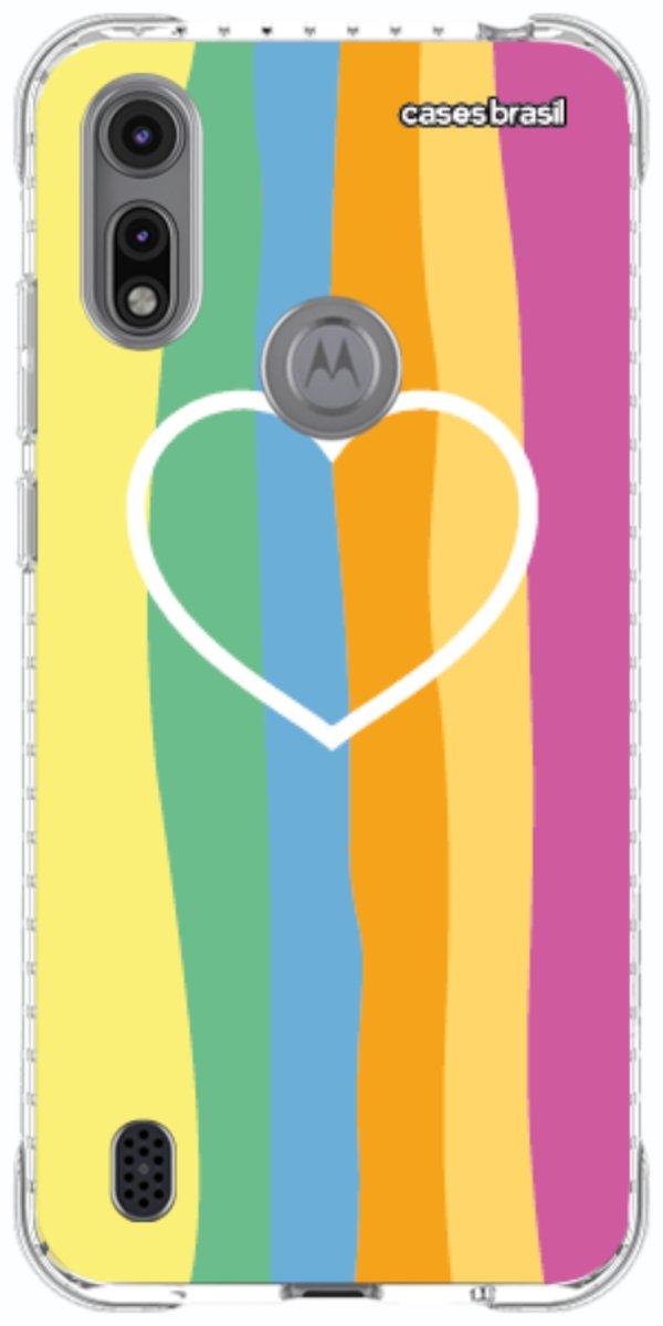 Capinha para Celular Coração delicado Arco-íris Vertical