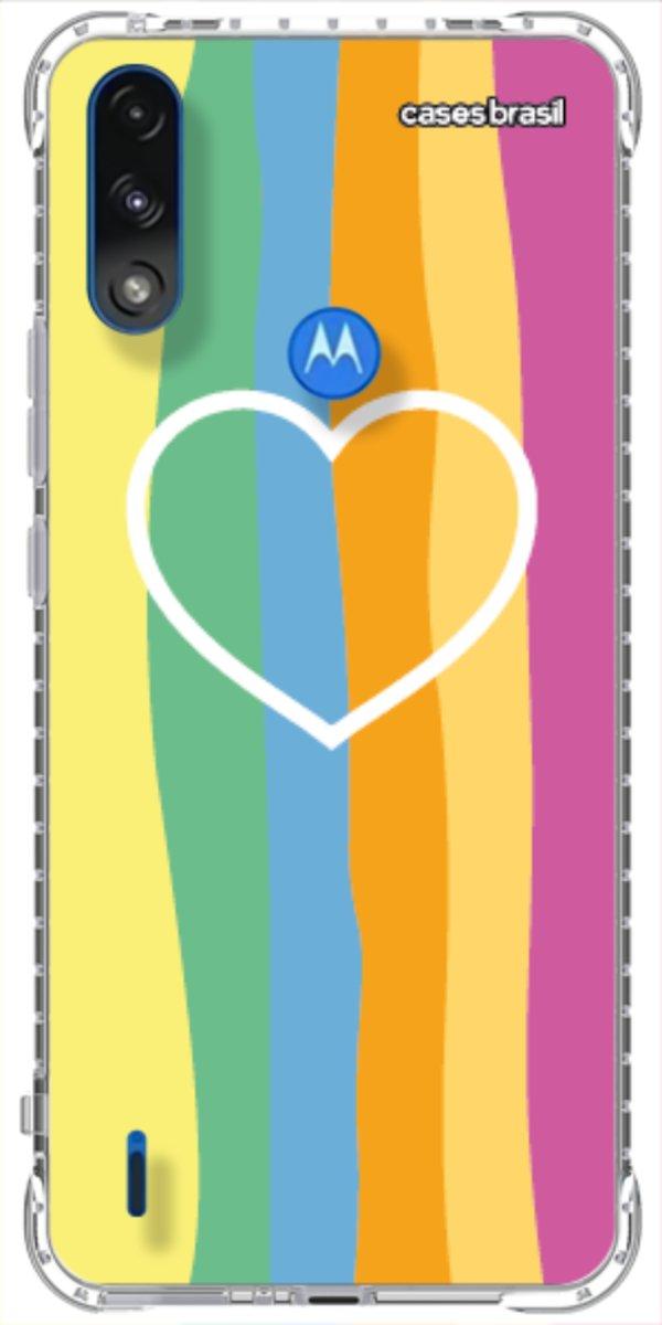 Capinha para Celular Coração delicado Arco-íris Vertical
