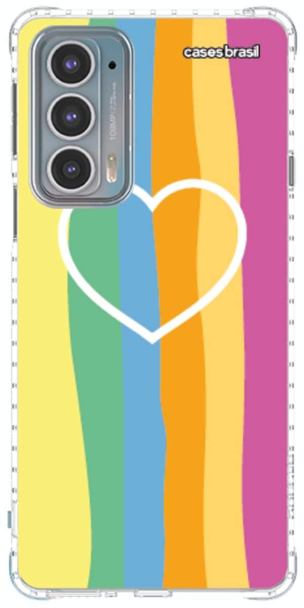 Capinha para Celular Coração delicado Arco-íris Vertical