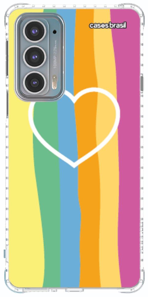 Capinha para Celular Coração delicado Arco-íris Vertical