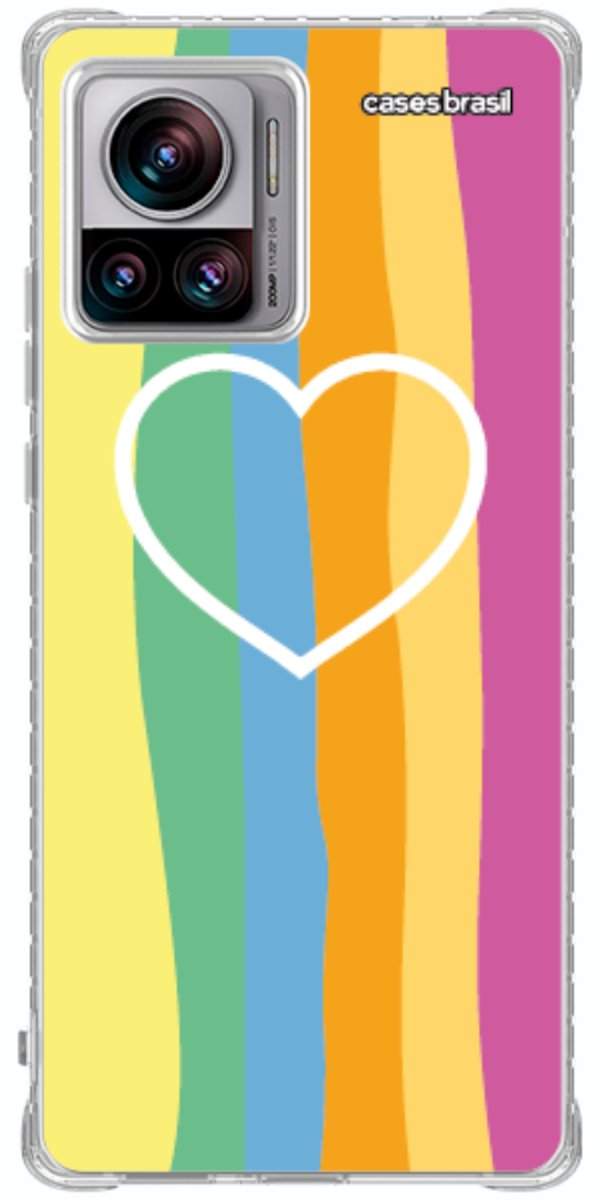 Capinha para Celular Coração delicado Arco-íris Vertical