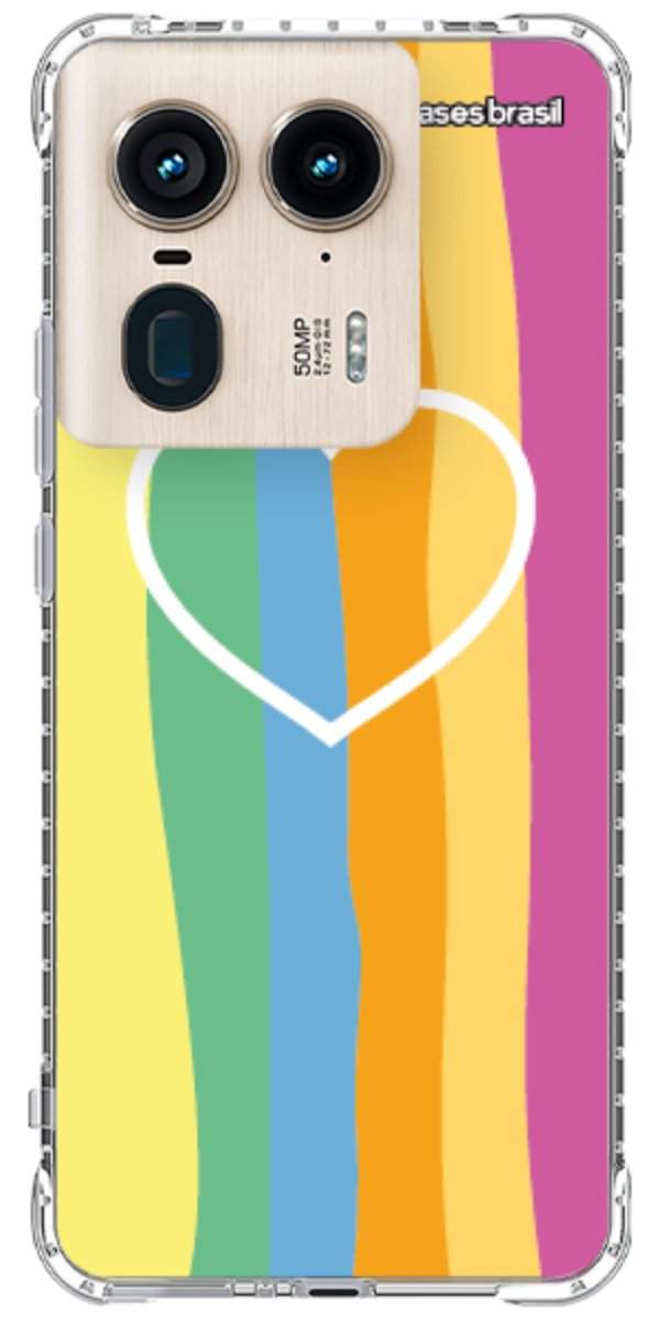 Capinha para Celular Coração delicado Arco-íris Vertical