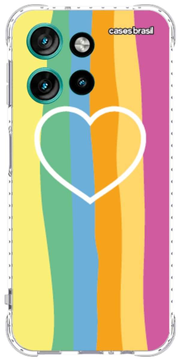 Capinha para Celular Coração delicado Arco-íris Vertical