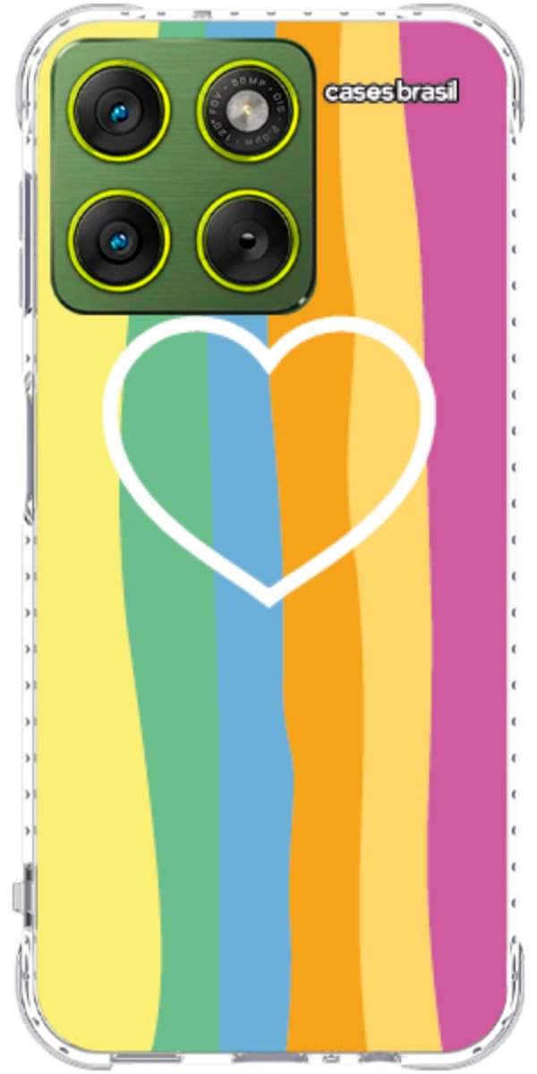 Capinha para Celular Coração delicado Arco-íris Vertical