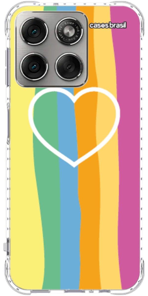 Capinha para Celular Coração delicado Arco-íris Vertical