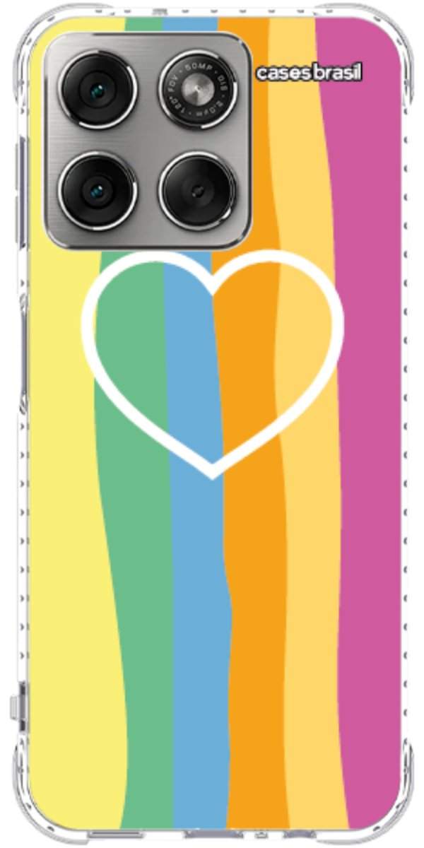 Capinha para Celular Coração delicado Arco-íris Vertical