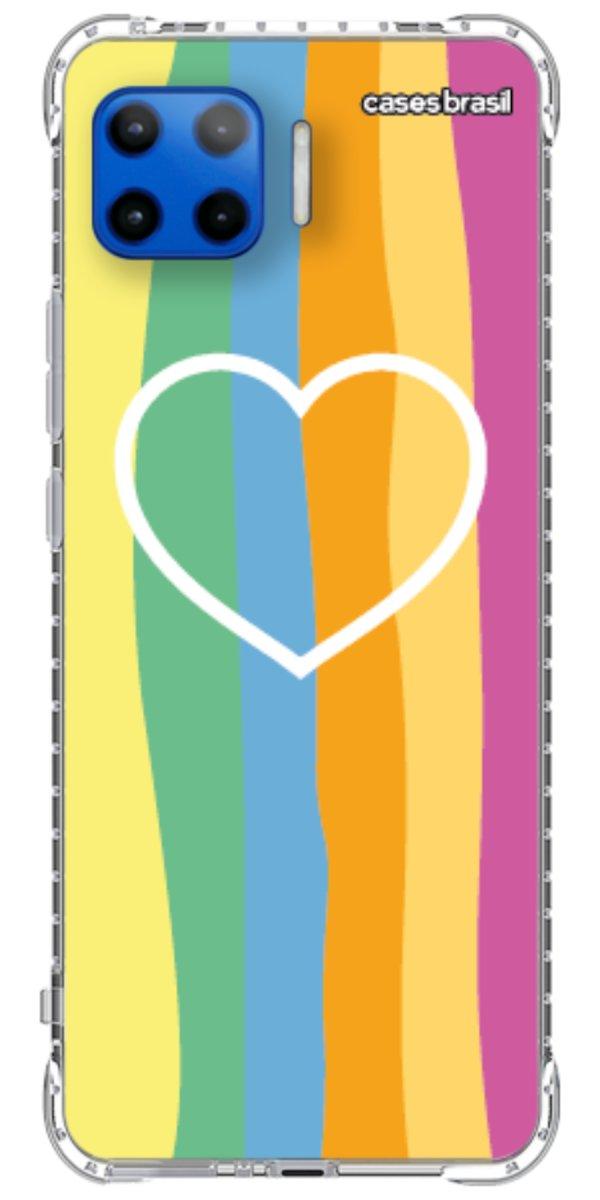 Capinha para Celular Coração delicado Arco-íris Vertical