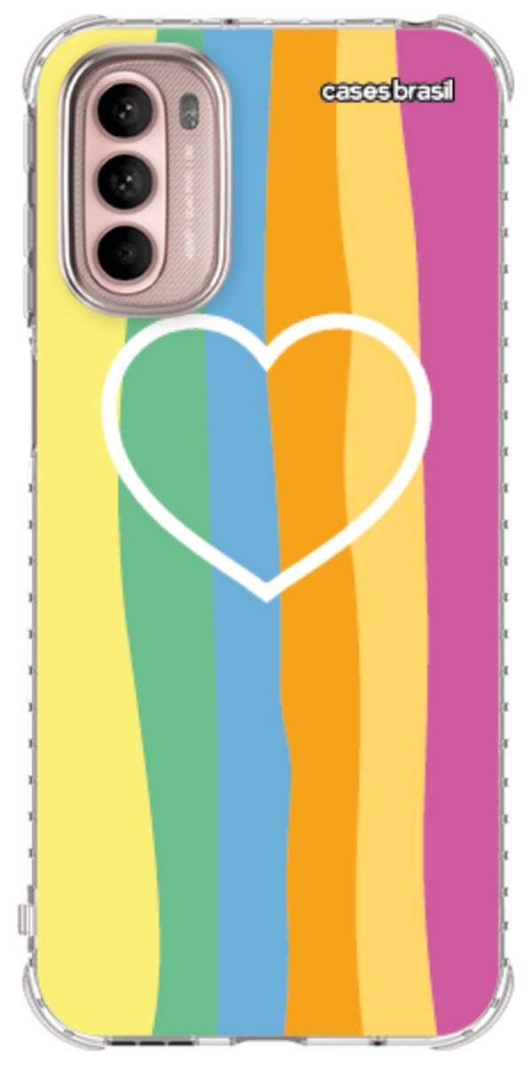 Capinha para Celular Coração delicado Arco-íris Vertical