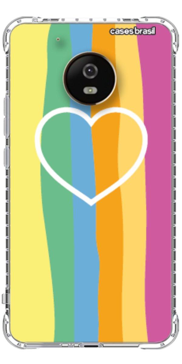 Capinha para Celular Coração delicado Arco-íris Vertical