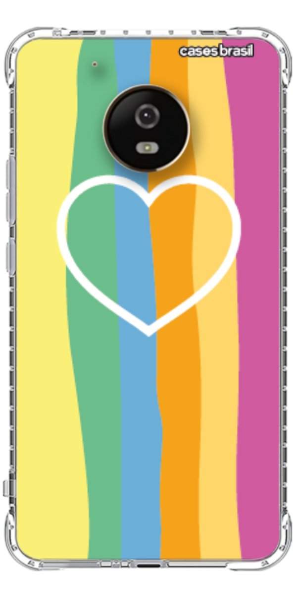 Capinha para Celular Coração delicado Arco-íris Vertical