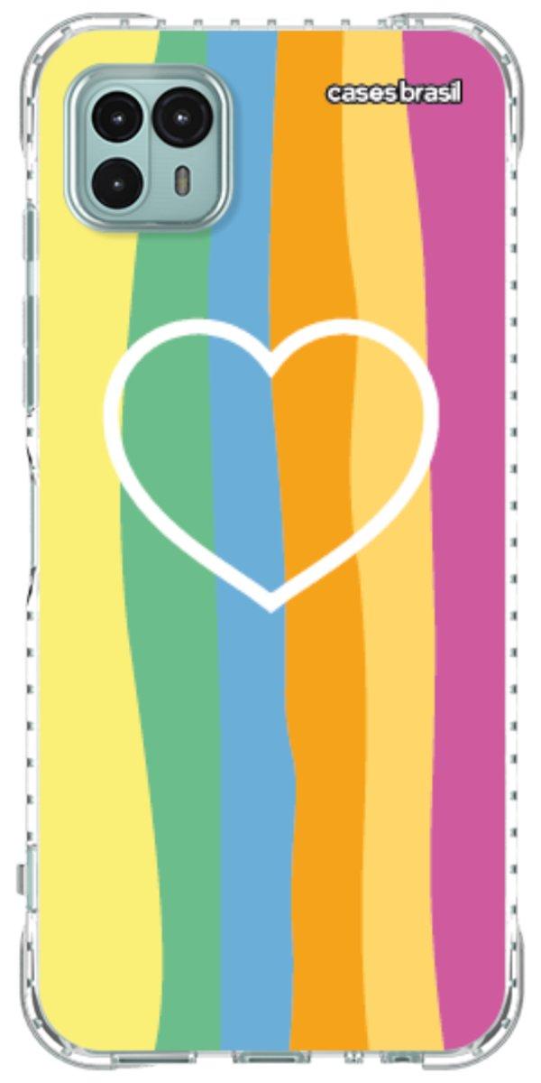 Capinha para Celular Coração delicado Arco-íris Vertical