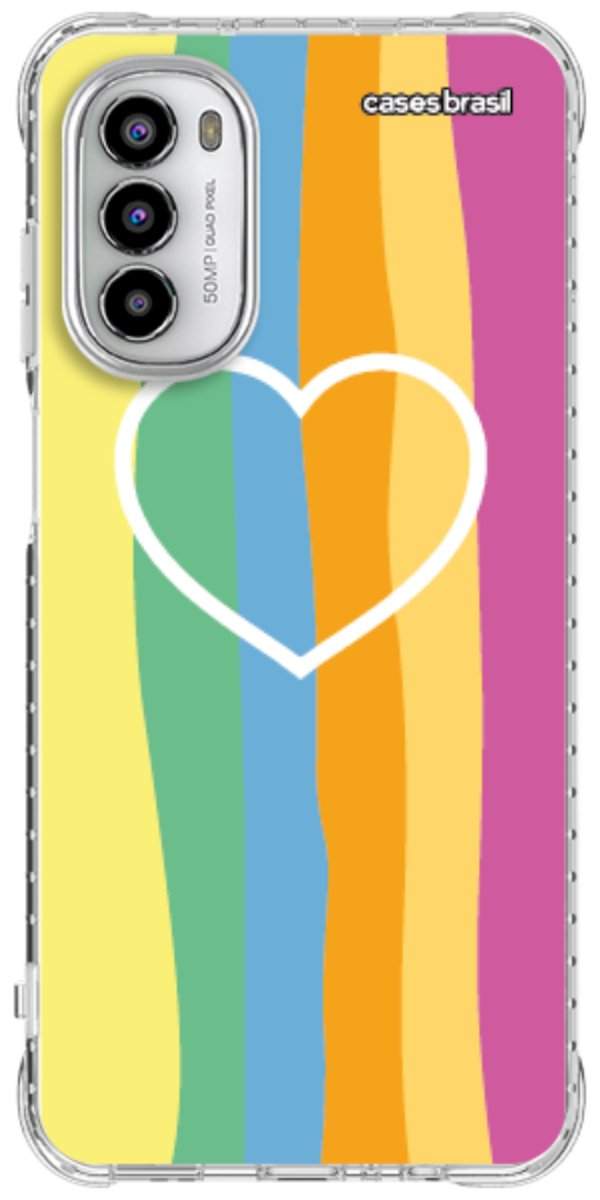 Capinha para Celular Coração delicado Arco-íris Vertical