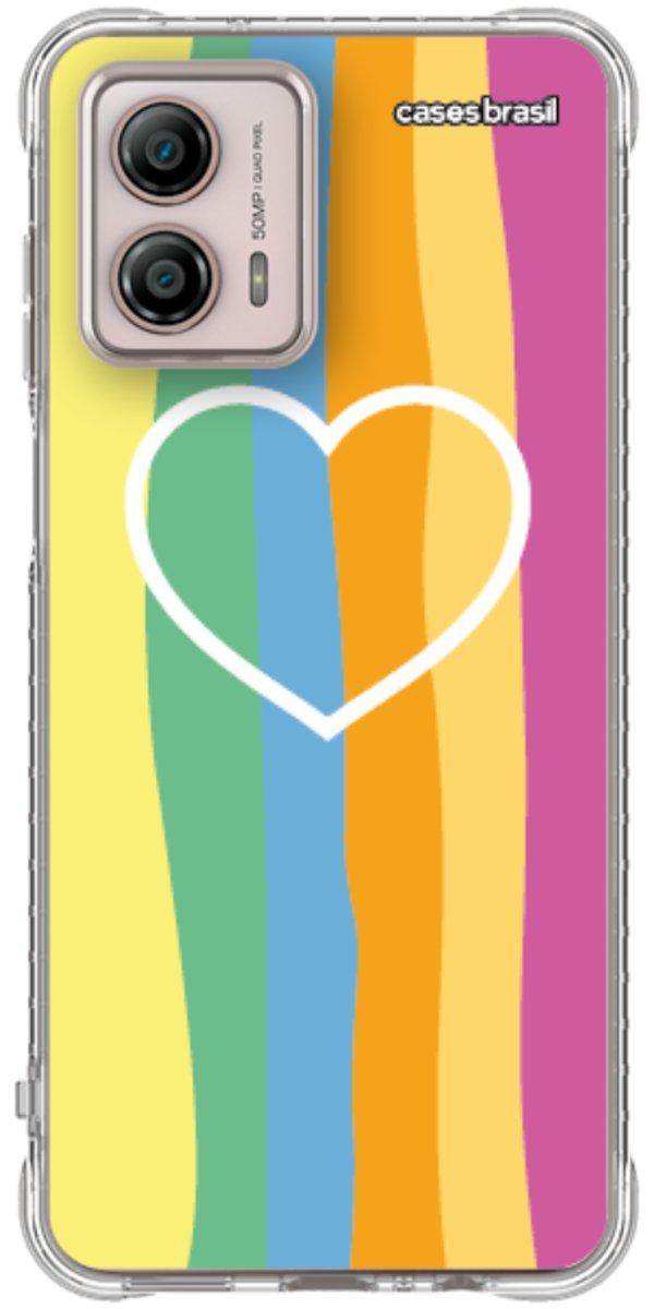 Capinha para Celular Coração delicado Arco-íris Vertical