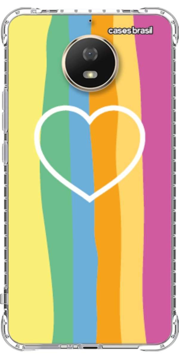Capinha para Celular Coração delicado Arco-íris Vertical