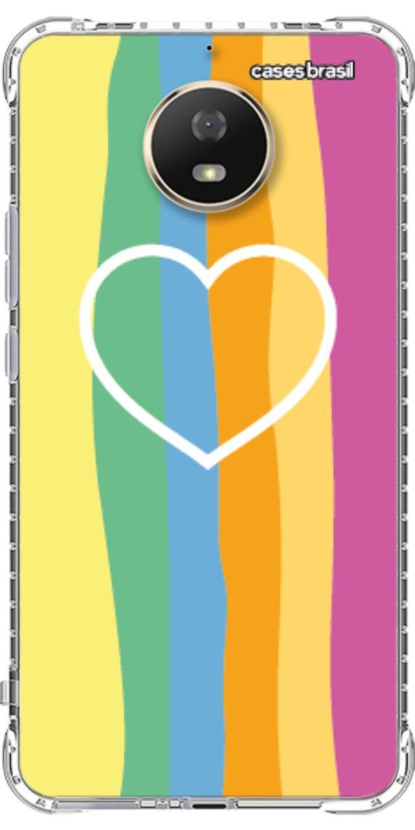 Capinha para Celular Coração delicado Arco-íris Vertical