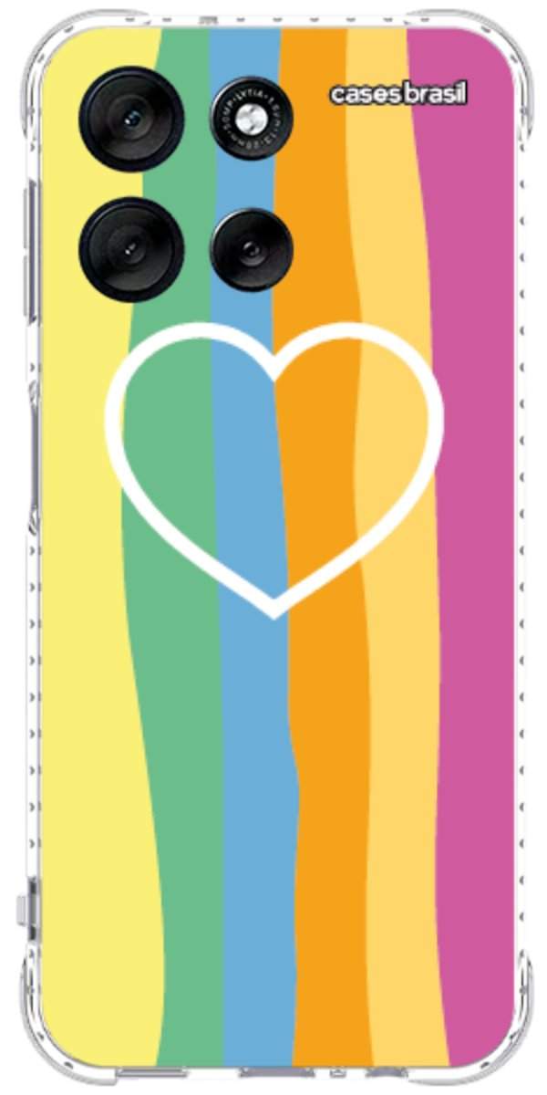 Capinha para Celular Coração delicado Arco-íris Vertical