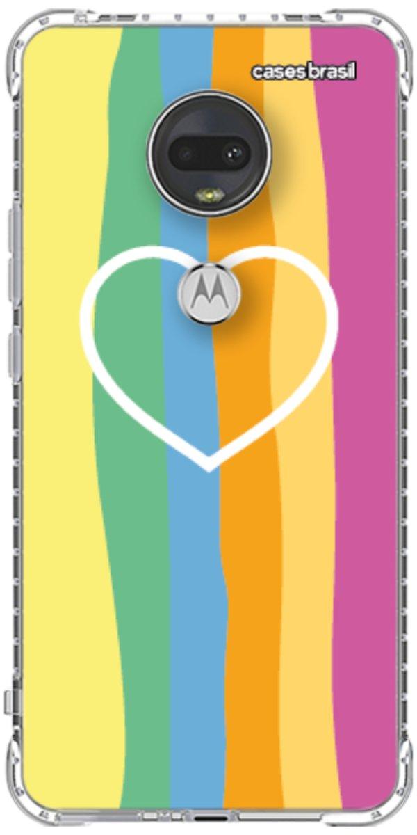 Capinha para Celular Coração delicado Arco-íris Vertical