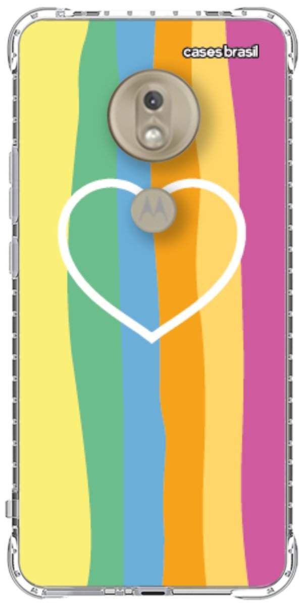 Capinha para Celular Coração delicado Arco-íris Vertical
