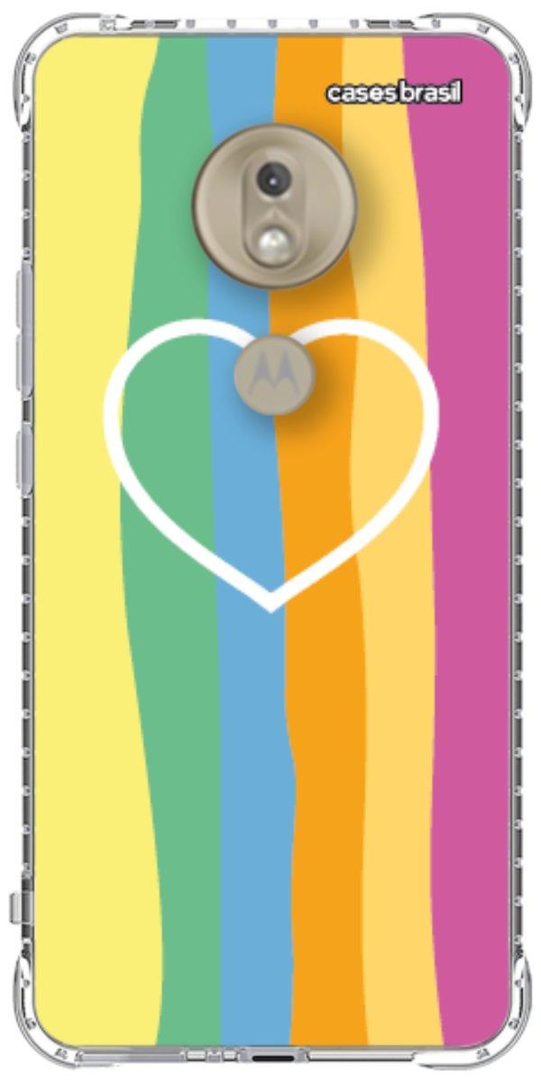 Capinha para Celular Coração delicado Arco-íris Vertical
