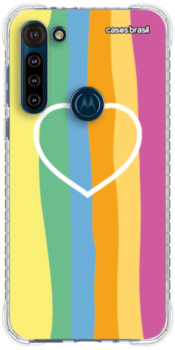 Capinha para Celular Coração delicado Arco-íris Vertical