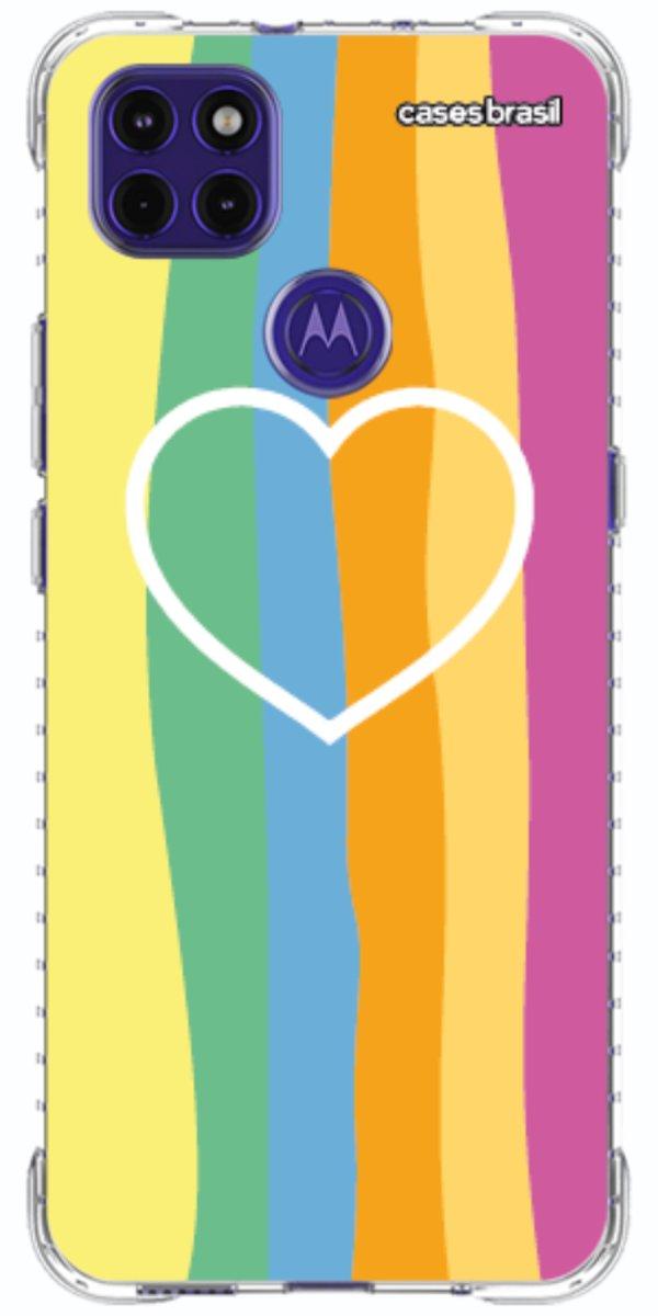 Capinha para Celular Coração delicado Arco-íris Vertical
