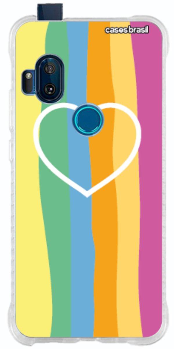 Capinha para Celular Coração delicado Arco-íris Vertical