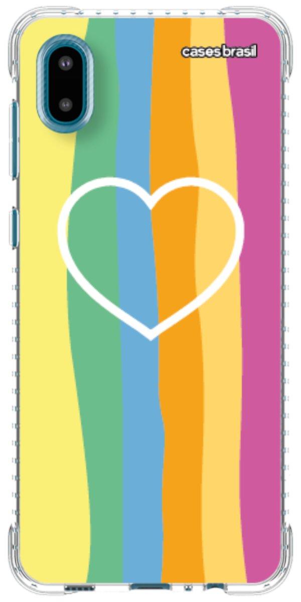 Capinha para Celular Coração delicado Arco-íris Vertical