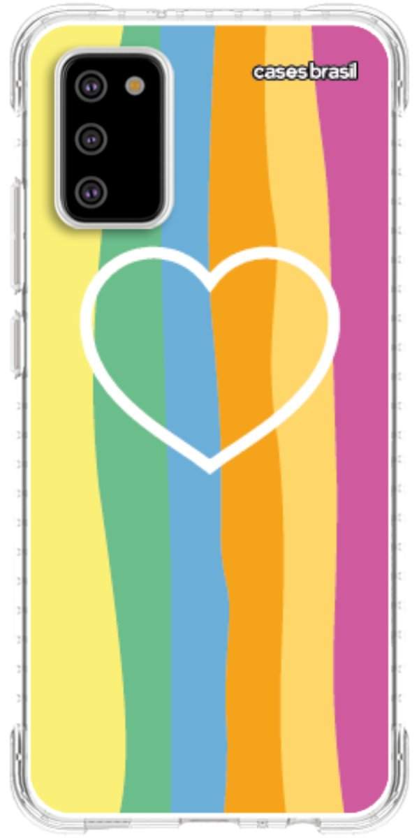 Capinha para Celular Coração delicado Arco-íris Vertical