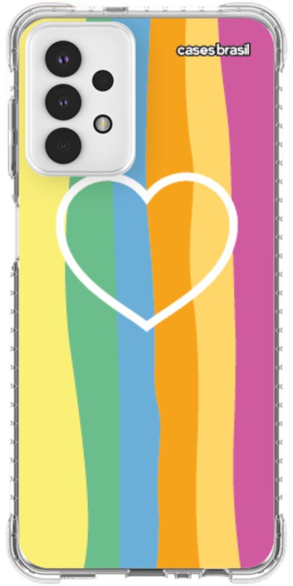 Capinha para Celular Coração delicado Arco-íris Vertical