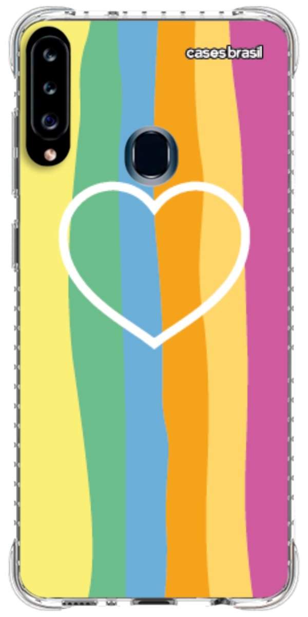 Capinha para Celular Coração delicado Arco-íris Vertical
