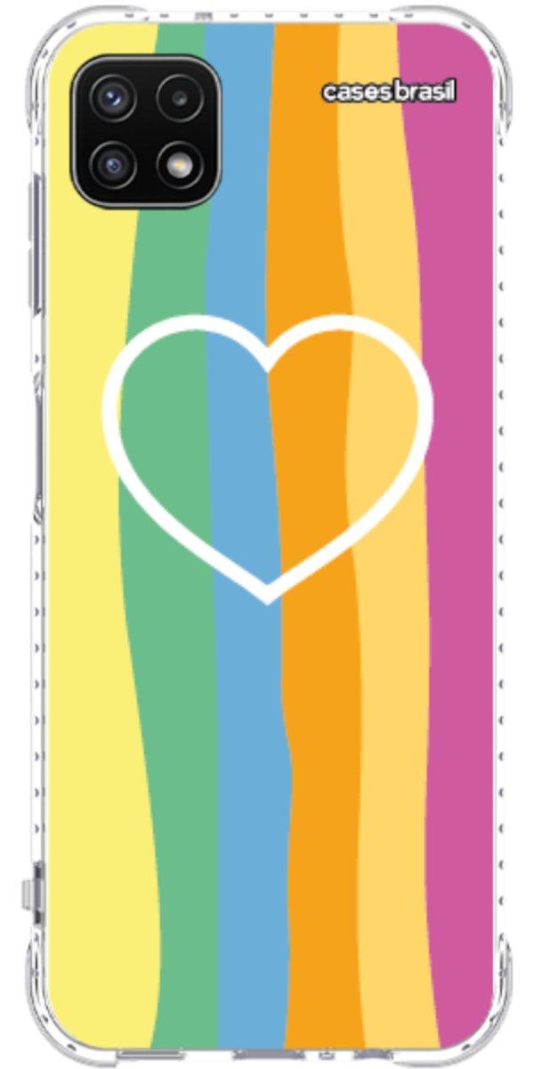 Capinha para Celular Coração delicado Arco-íris Vertical
