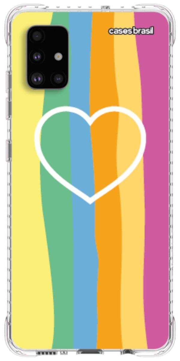 Capinha para Celular Coração delicado Arco-íris Vertical