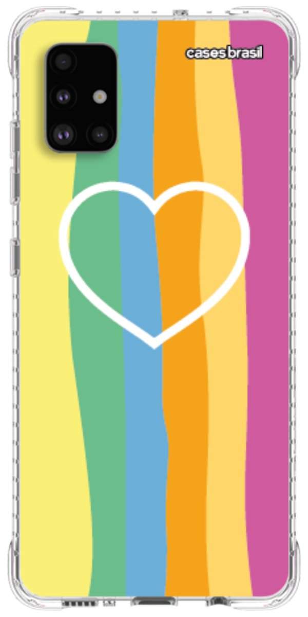 Capinha para Celular Coração delicado Arco-íris Vertical