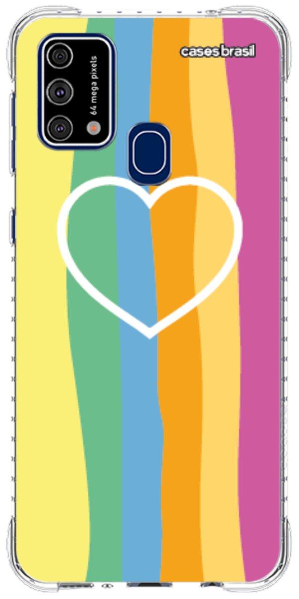 Capinha para Celular Coração delicado Arco-íris Vertical