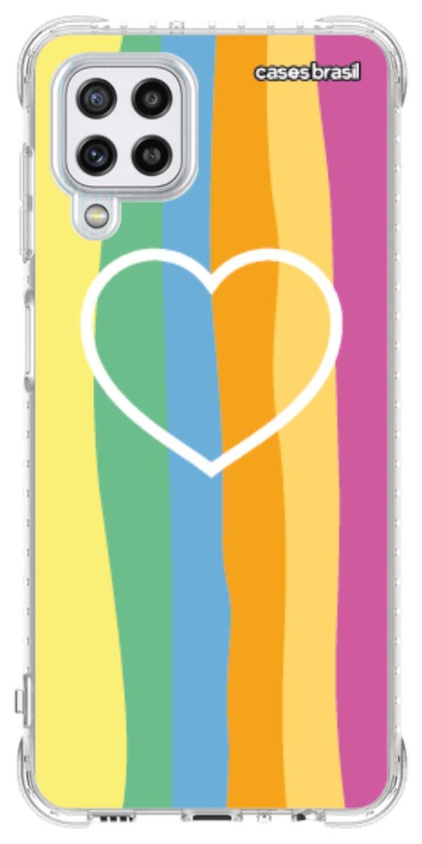 Capinha para Celular Coração delicado Arco-íris Vertical