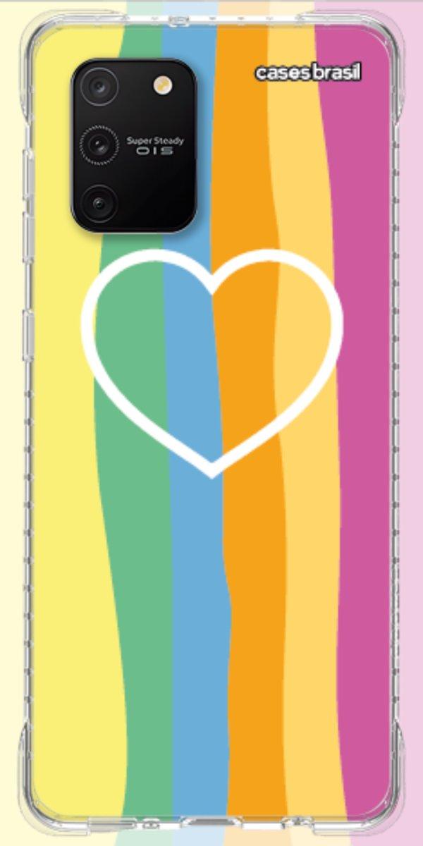 Capinha para Celular Coração delicado Arco-íris Vertical